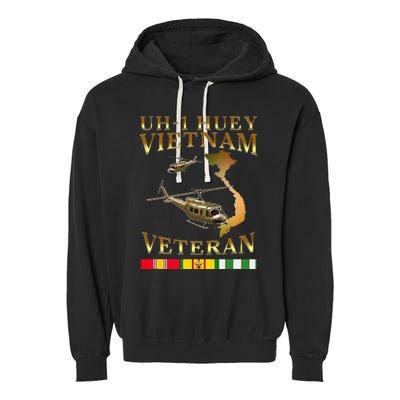 Huey Helicopter Vietnam Veteran Uh 1 Huey Vietnam Huey Garment-Dyed Fleece Hoodie