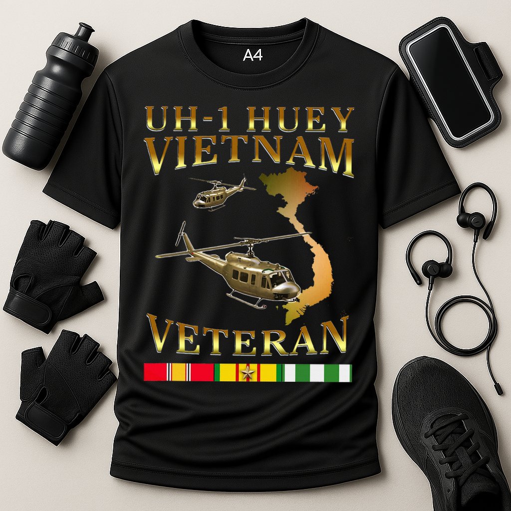 Huey Helicopter Vietnam Veteran Uh 1 Huey Vietnam Huey Cooling Performance Crew T-Shirt
