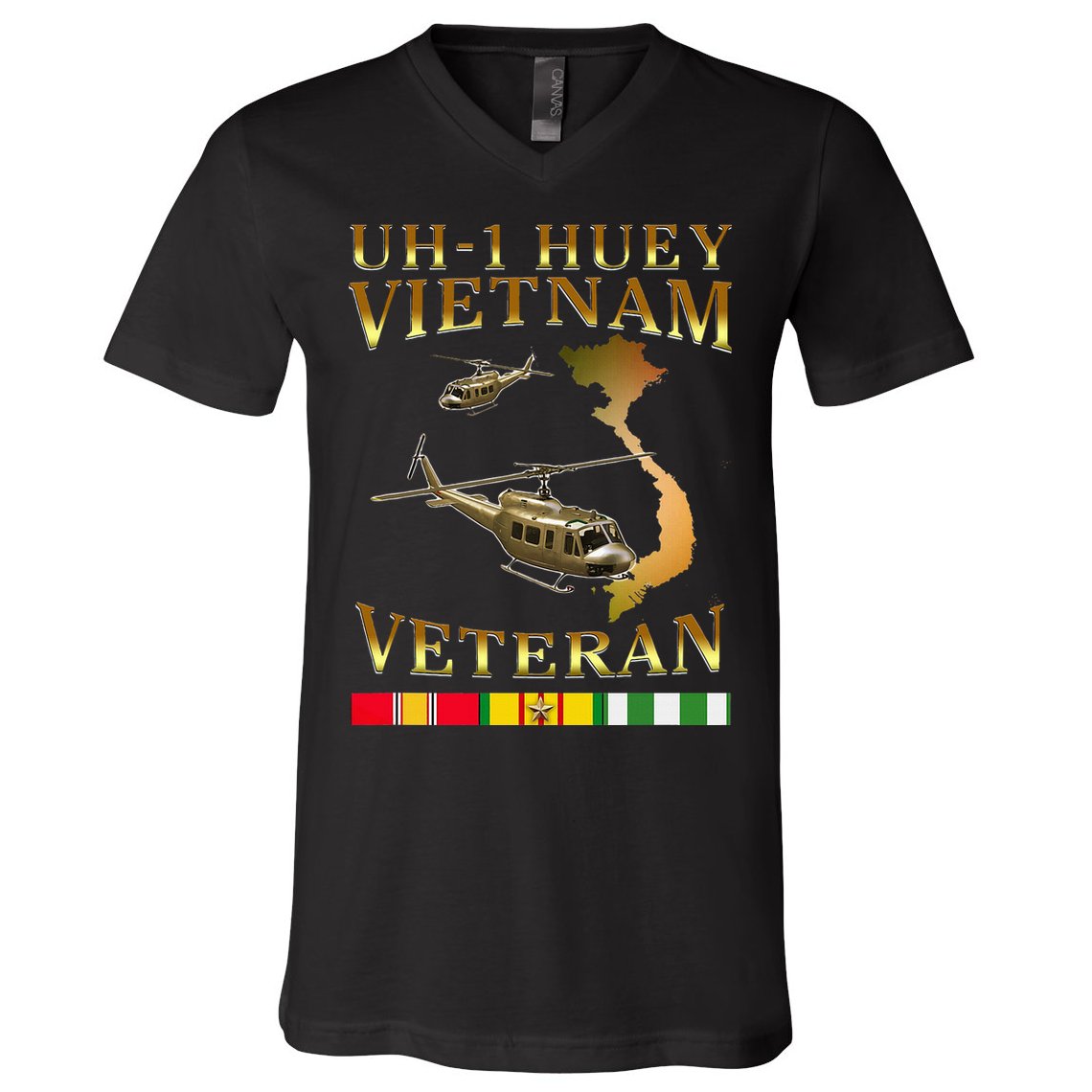 Huey Helicopter Vietnam Veteran Uh 1 Huey Vietnam Huey V-Neck T-Shirt
