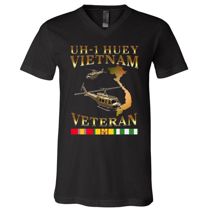 Huey Helicopter Vietnam Veteran Uh 1 Huey Vietnam Huey V-Neck T-Shirt