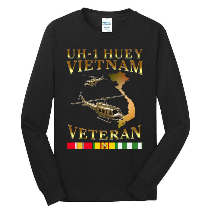 Huey Helicopter Vietnam Veteran Uh 1 Huey Vietnam Huey Tall Long Sleeve T-Shirt