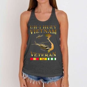 Huey Helicopter Vietnam Veteran Uh 1 Huey Vietnam Huey Women's Knotted Racerback Tank