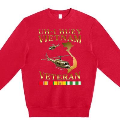 Huey Helicopter Vietnam Veteran Uh 1 Huey Vietnam Huey Premium Crewneck Sweatshirt