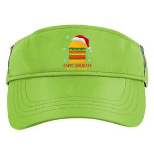 Happy Holidays With Cheese Cheeseburger Hamburger Christmas Xmas Adult Drive Performance Visor