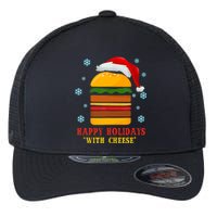 Happy Holidays With Cheese Cheeseburger Hamburger Christmas Xmas Flexfit Unipanel Trucker Cap