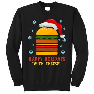 Happy Holidays With Cheese Cheeseburger Hamburger Christmas Xmas Sweatshirt