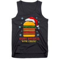 Happy Holidays With Cheese Cheeseburger Hamburger Christmas Xmas Tank Top