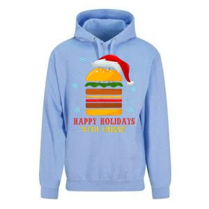 Happy Holidays With Cheese Cheeseburger Hamburger Christmas Xmas Unisex Surf Hoodie