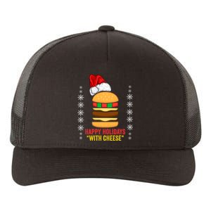 Happy Holidays With Cheese Cheeseburger Hamburger Christmas Xmas Yupoong Adult 5-Panel Trucker Hat