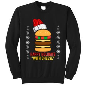 Happy Holidays With Cheese Cheeseburger Hamburger Christmas Xmas Sweatshirt