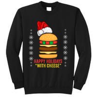 Happy Holidays With Cheese Cheeseburger Hamburger Christmas Xmas Sweatshirt