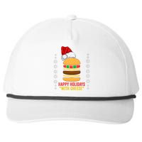 Happy Holidays With Cheese Cheeseburger Hamburger Christmas Xmas Snapback Five-Panel Rope Hat