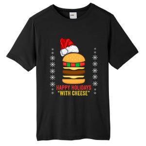 Happy Holidays With Cheese Cheeseburger Hamburger Christmas Xmas Tall Fusion ChromaSoft Performance T-Shirt