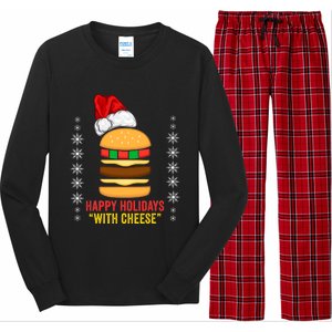 Happy Holidays With Cheese Cheeseburger Hamburger Christmas Xmas Long Sleeve Pajama Set