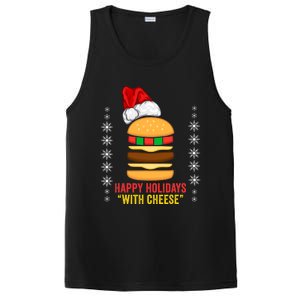 Happy Holidays With Cheese Cheeseburger Hamburger Christmas Xmas PosiCharge Competitor Tank