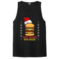 Happy Holidays With Cheese Cheeseburger Hamburger Christmas Xmas PosiCharge Competitor Tank