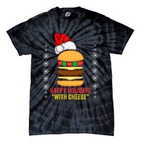 Happy Holidays With Cheese Cheeseburger Hamburger Christmas Xmas Tie-Dye T-Shirt