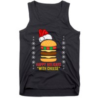 Happy Holidays With Cheese Cheeseburger Hamburger Christmas Xmas Tank Top