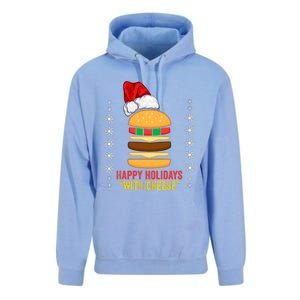 Happy Holidays With Cheese Cheeseburger Hamburger Christmas Xmas Unisex Surf Hoodie