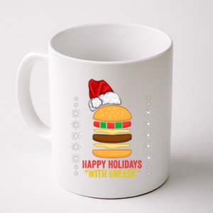 Happy Holidays With Cheese Cheeseburger Hamburger Christmas Xmas Coffee Mug