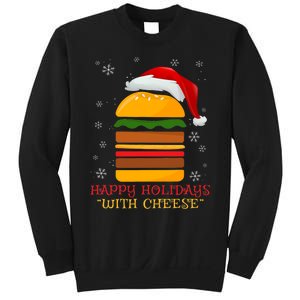 Happy Holidays With Cheese Cheeseburger Hamburger Christmas Xmas Sweatshirt