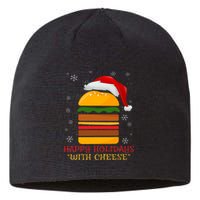 Happy Holidays With Cheese Cheeseburger Hamburger Christmas Xmas Sustainable Beanie