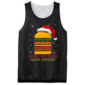 Happy Holidays With Cheese Cheeseburger Hamburger Christmas Xmas Mesh Reversible Basketball Jersey Tank