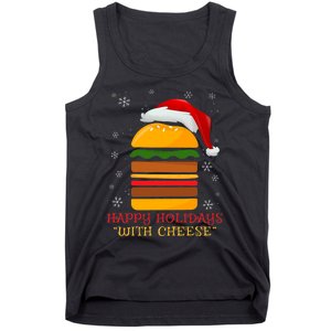 Happy Holidays With Cheese Cheeseburger Hamburger Christmas Xmas Tank Top