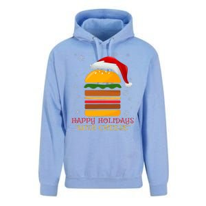 Happy Holidays With Cheese Cheeseburger Hamburger Christmas Xmas Unisex Surf Hoodie