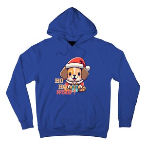 Ho Ho Woof! Cute Dog With Santa Hat And Gift Hoodie