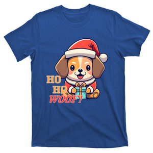 Ho Ho Woof! Cute Dog With Santa Hat And Gift T-Shirt