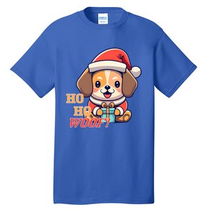 Ho Ho Woof! Cute Dog With Santa Hat And Gift Tall T-Shirt