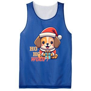 Ho Ho Woof! Cute Dog With Santa Hat And Gift Mesh Reversible Basketball Jersey Tank