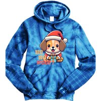 Ho Ho Woof! Cute Dog With Santa Hat And Gift Tie Dye Hoodie