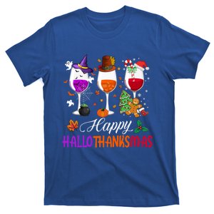 Happy Hallothanksmas Wine Glasses Halloween Thanksgiving Cool Gift T-Shirt