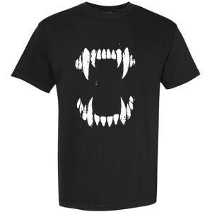 Halloween Horror Wolf Dog Vampire Monster Teeth Costume Garment-Dyed Heavyweight T-Shirt