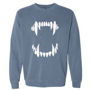 Halloween Horror Wolf Dog Vampire Monster Teeth Costume Garment-Dyed Sweatshirt