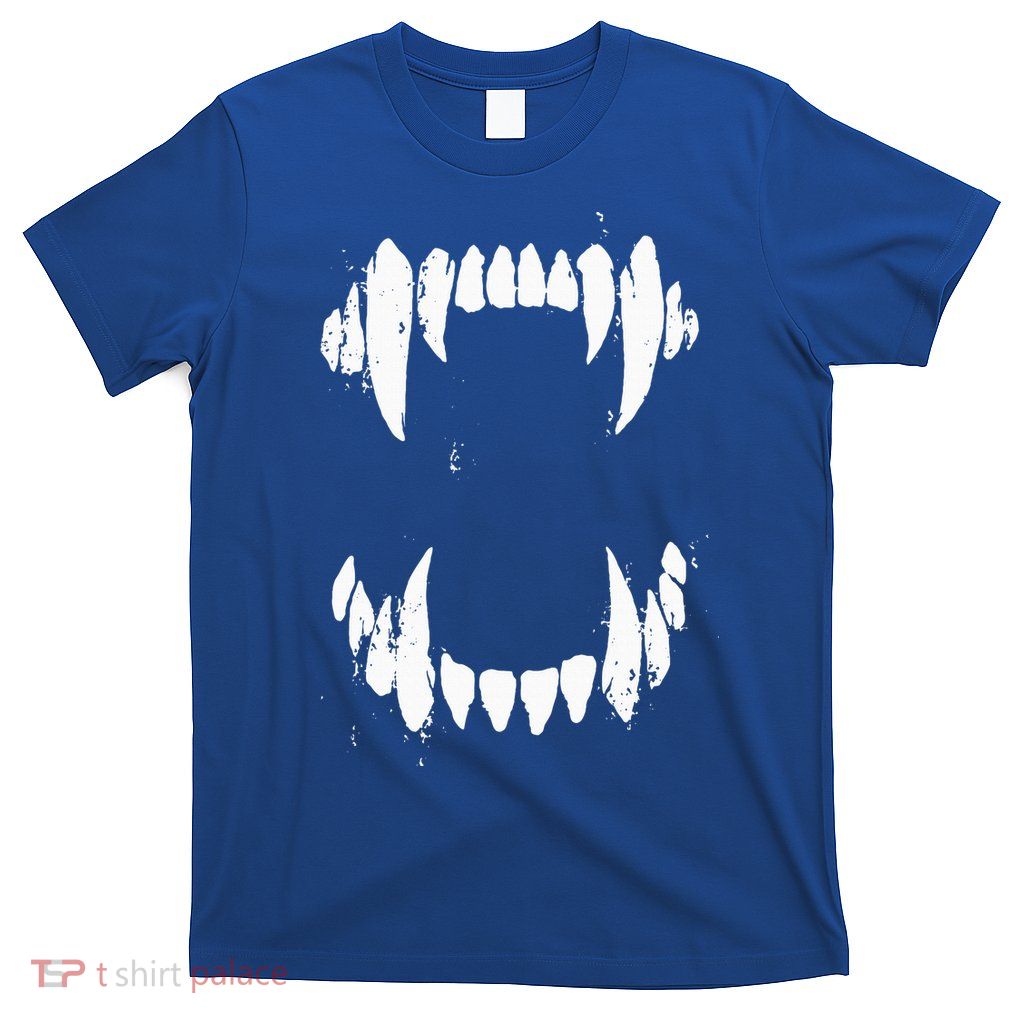 Halloween Horror Wolf Dog Vampire Monster Teeth Costume T-Shirt