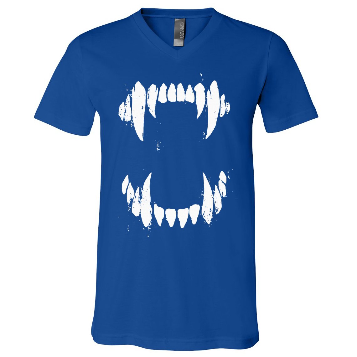 Halloween Horror Wolf Dog Vampire Monster Teeth Costume V-Neck T-Shirt