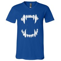 Halloween Horror Wolf Dog Vampire Monster Teeth Costume V-Neck T-Shirt