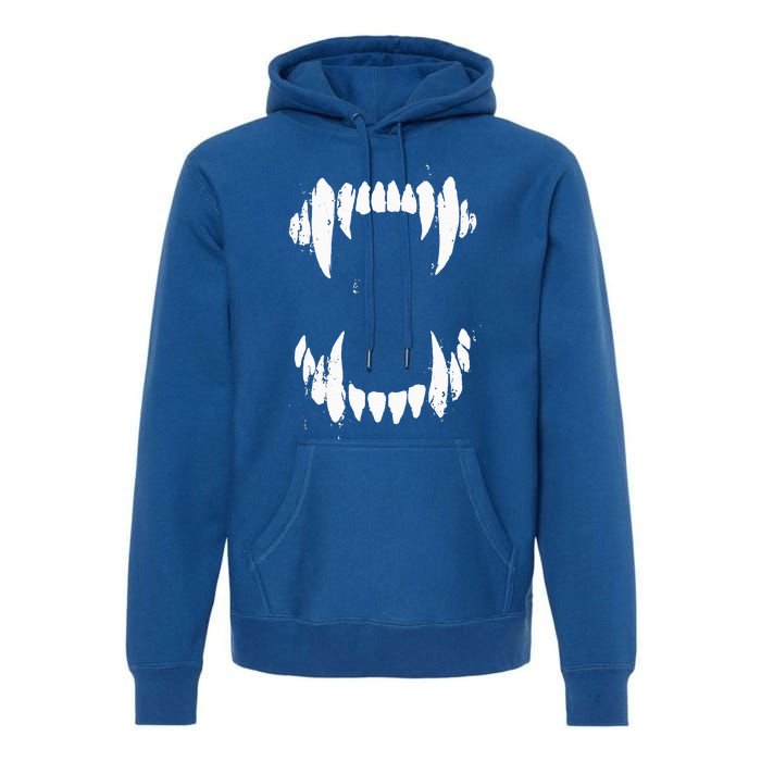 Halloween Horror Wolf Dog Vampire Monster Teeth Costume Premium Hoodie