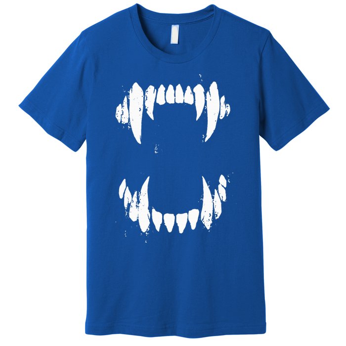 Halloween Horror Wolf Dog Vampire Monster Teeth Costume Premium T-Shirt