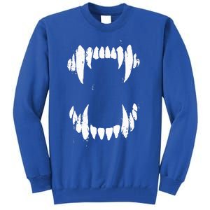 Halloween Horror Wolf Dog Vampire Monster Teeth Costume Tall Sweatshirt