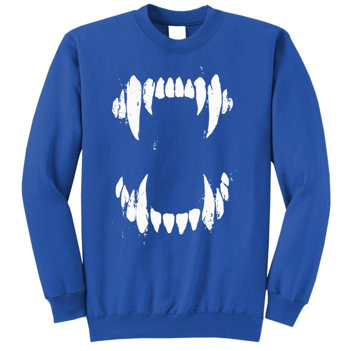 Halloween Horror Wolf Dog Vampire Monster Teeth Costume Tall Sweatshirt