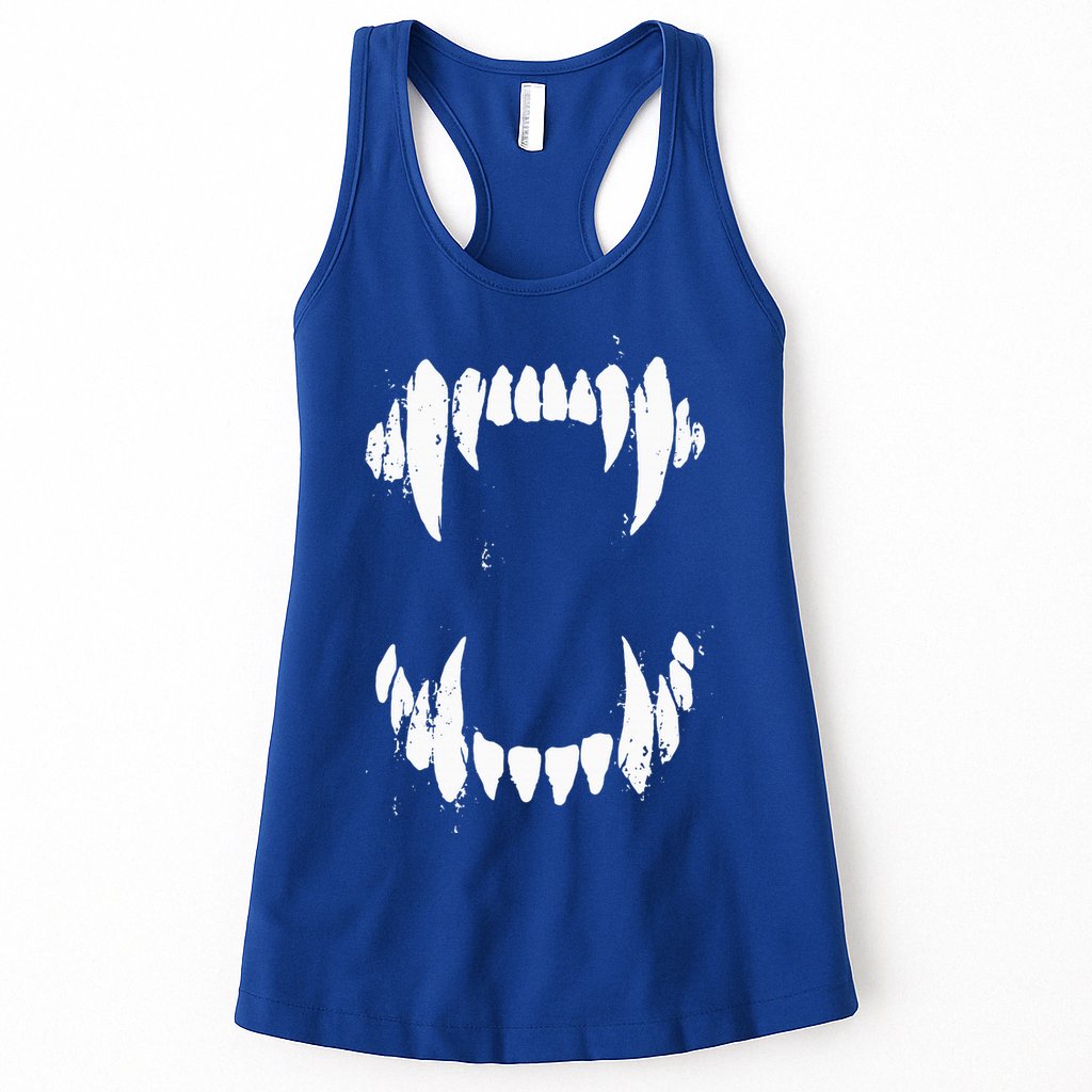Halloween Horror Wolf Dog Vampire Monster Teeth Costume Womens Tank Top