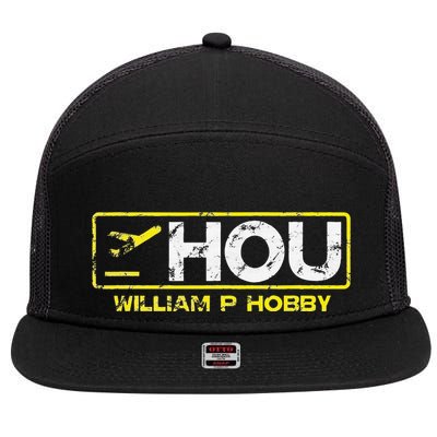 Hou Houston William P Hobby Airport Airport Code 7 Panel Mesh Trucker Snapback Hat