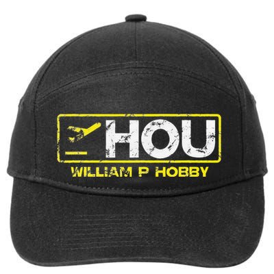 Hou Houston William P Hobby Airport Airport Code 7-Panel Snapback Hat