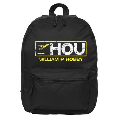 Hou Houston William P Hobby Airport Airport Code 16 in Basic Backpack