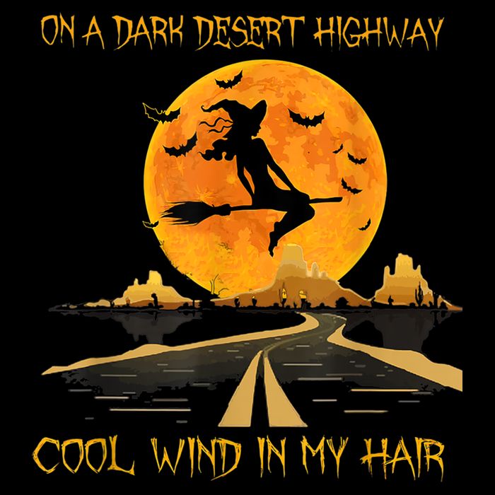 Happy Halloween Witch Riding Brooms On A Dark Desert Highway Sweatshirt