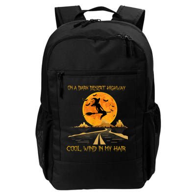 Happy Halloween Witch Riding Brooms On A Dark Desert Highway Backpack